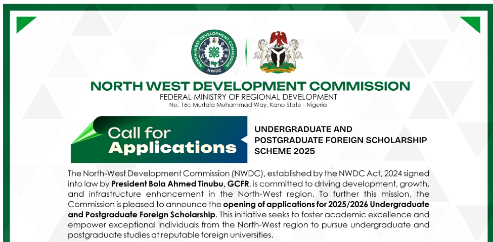 
	North West Development Commission NWDC Scholarship 2025 (Fully Funded Overseas)
