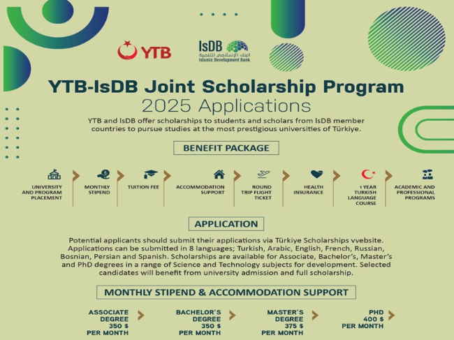 
	Turkey Government YTB-IsDB Joint Fully Funded Scholarship
